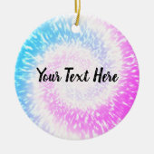 Persoonlijke Paarse Tie Dye Hippy Swirl Kerstmis Keramisch Ornament (Voorkant)