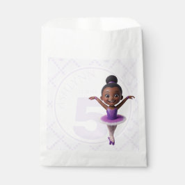 Persoonlijke paarse tutu ballerina verjaardag bedankzakje