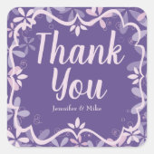 Persoonlijke Paarse Violet Daisy Vierkante Sticker (Voorkant)