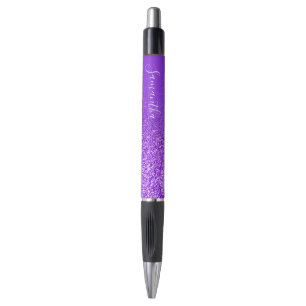 Persoonlijke Paarse Violet Ombre Glitter Pen