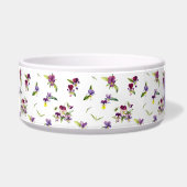 Persoonlijke paarse violette bloemen voerbakje (Links)