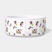 Persoonlijke paarse violette bloemen voerbakje (Achterkant)