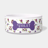 Persoonlijke paarse violette bloemen voerbakje (Voorkant)
