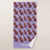 Persoonlijke Paarse Viool Badhanddoek (Badhanddoek)