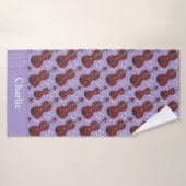 Persoonlijke Paarse Viool Badhanddoek (Badhanddoek)