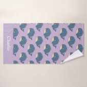 Persoonlijke Paarse Walvis Kids Badhanddoek (Badhanddoek)