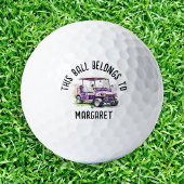 Persoonlijke Paarse Waterverf Golf Cart Golfballen