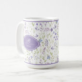 Persoonlijke paarse wilde bloemen mok (Voorkant links)
