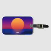 Persoonlijke Paarse Zonsondergang Bagage Label | O (Voorkant (horizontaal))