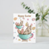 Persoonlijke paasbundel in teams feestdagenkaart (Staand voorkant)