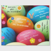 Persoonlijke paasbunny cadeaupapier (Vlak)