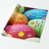 Persoonlijke paasbunny cadeaupapier (Uitgerold)