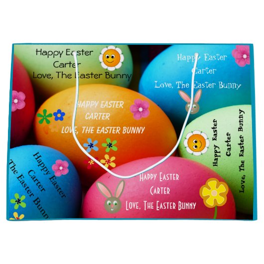 Persoonlijke paasbunny large cadeautasje (Voorkant)