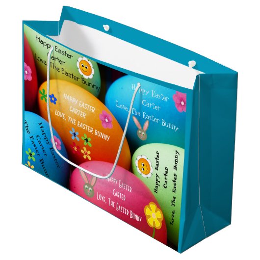 Persoonlijke paasbunny large cadeautasje (Voorkant Gekanteld)