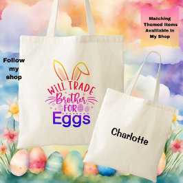 Persoonlijke paaseierenjacht tote bag