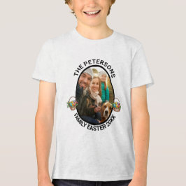 Persoonlijke Paasfoto-eiermand voor het gezin Tri-Blend Shirt