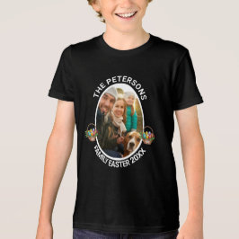 Persoonlijke Paasfoto-eiermand voor het gezin Tri-Blend Shirt