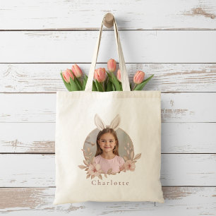Persoonlijke Paashaas Foto Boodschappentas Tote Bag