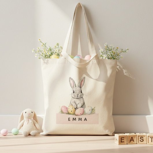 Persoonlijke Paashaas met Naam Custom  Tote Bag
