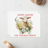 Persoonlijke paaskaart notitiekaartje (Voorkant / Achterkant in situ)