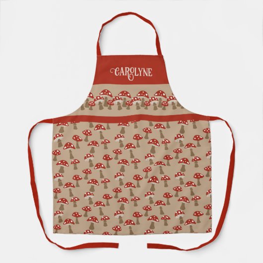 Persoonlijke paddenstoelen Apron Schort (Voorkant)