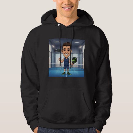 Persoonlijke Paddle Speler Cartoon Caricatuur Hoodie (Voorkant)