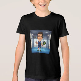 Persoonlijke Paddle Speler Cartoon Caricatuur Tri-Blend Shirt