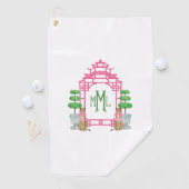 Persoonlijke Pagode Monogram iPhone 16 stevige hoe Golfhanddoek (Insitu)