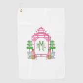 Persoonlijke Pagode Monogram iPhone 16 stevige hoe Golfhanddoek (Voorkant)