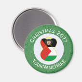 Persoonlijke Palestijnse engel Kerstvlag Magneet (Voorkant / Achterkant)
