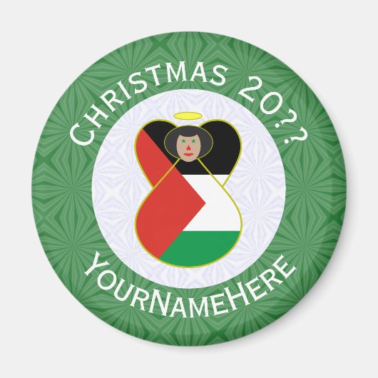 Persoonlijke Palestijnse engel Kerstvlag Magneet (Voorkant)