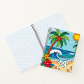 Persoonlijke palmbomen op het strand notitieboek (Binnen)