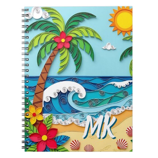 Persoonlijke palmbomen op het strand notitieboek (Voorkant)