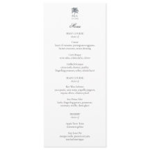 Persoonlijke Palmboom Strand Elegant Trouwmenu