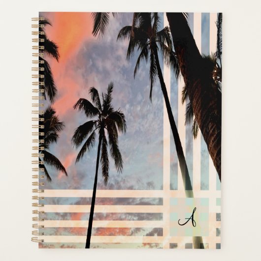 Persoonlijke palmboom zonsondergang planner (Voorkant)