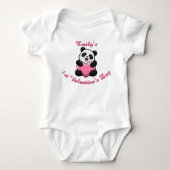 Persoonlijke panda baby eerste Valentijnsdag Romper (Voorkant)