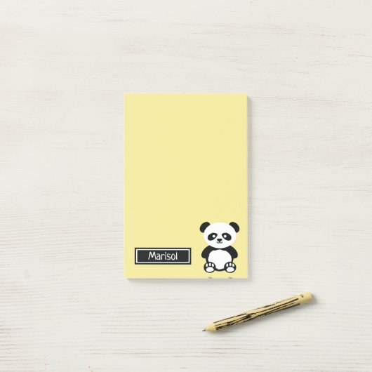 Persoonlijke Panda Beer Dieren Kinderen Kawaii Gee Post-it® Notes (Op bureau)