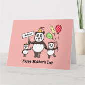 Persoonlijke Panda Feest Moederdag Kaart (Voorkant)