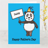 Persoonlijke Panda Feest Vaderdag Kaart (Gele Bloem)