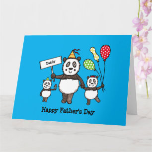 Persoonlijke Panda Feest Vaderdag Kaart