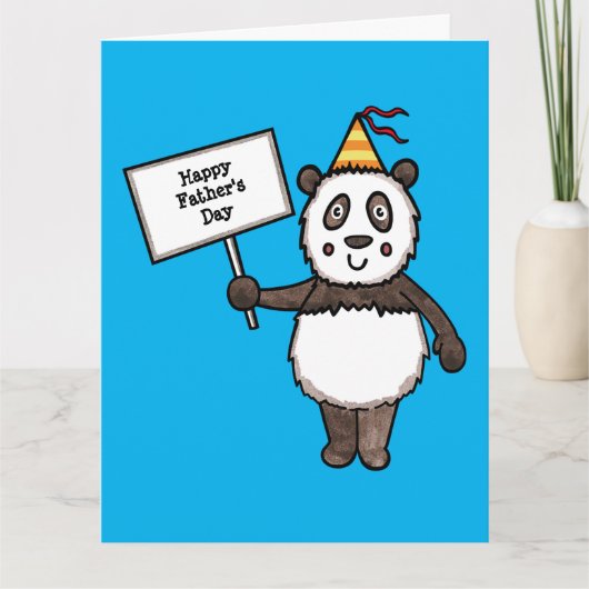 Persoonlijke Panda Feest Vaderdag Kaart (Voorkant)