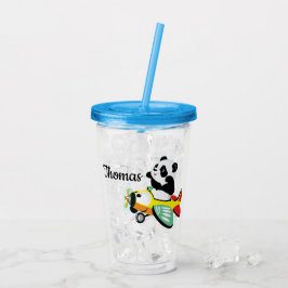 Persoonlijke Panda Flyer Voor Kinderen Acryl Drinkbeker