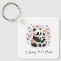 Persoonlijke Panda Love Baby Sleutelhanger