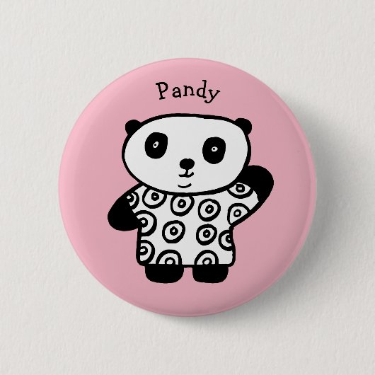 Persoonlijke Pandy de Panda Ronde Button 5,7 Cm (Voorkant)