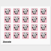 Persoonlijke Pandy de Panda Vierkante Sticker (Vel)