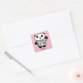 Persoonlijke Pandy de Panda Vierkante Sticker (Envelop)