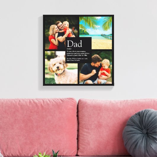 Persoonlijke pap Definition Modern 4 Photo Collage Canvas Afdruk (Insitu (Woonkamer))