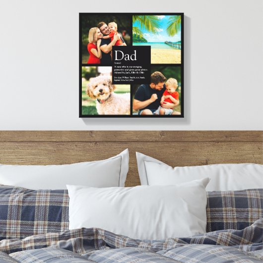 Persoonlijke pap Definition Modern 4 Photo Collage Canvas Afdruk (Insitu (Slaapkamer))