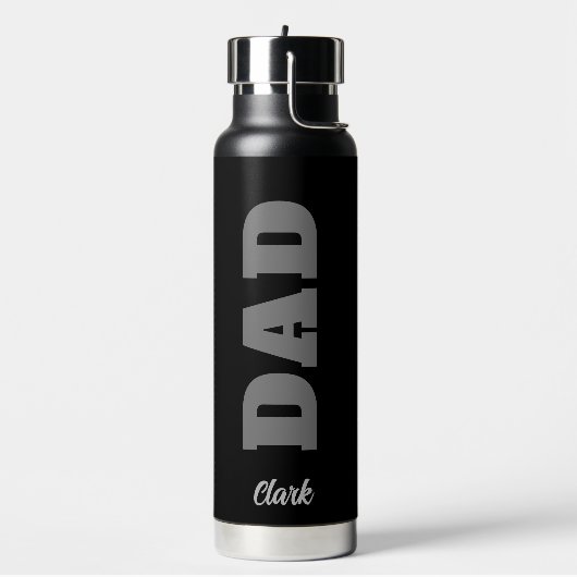 Persoonlijke papa Bold Black Grey White Typografie Waterfles (Links)