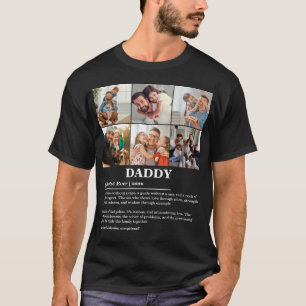 Persoonlijke Papa Definitie 6 Foto Collage T-shirt